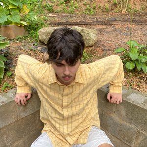 Yellow Plaid Button Down Shirt